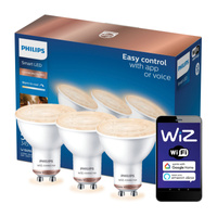 3x LED GU10 Reflector PAR16 4,7W = 50W 345lm 2700-6500K TW Smart SMART WiFi Bluetooth App WiZ Philips