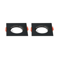 Stropní svítidlo zapuštěná montáž GU10 čtvercová černá 2 kusy VT-930 V-TAC