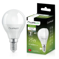 Žárovka LED E14, P40 2.5W = 25W 249lm 4000K Neutrální bílá 180° LUMILED