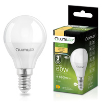 Žárovka LED E14, P40 8W = 60W 806lm 4000K Neutrální bílá 180° LUMILED