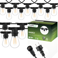 Venkovní řetěz 10m, 10x E27 Žárovky 2W 3000K NARCI LUMILED