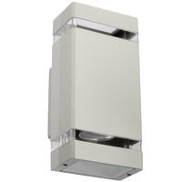 Dvojité Masterled HANA LED fasádní zahradní nástěnné svítidlo 2x GU10 ALUMINIUM šedé IP54