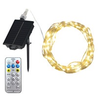 Solární venkovní LED zahradní řetěz 3000K Warm se soumrakovým senzorem IP44 Sanico Goldlux