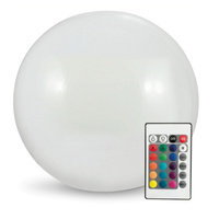 LED zahradní kuličková solární lampa s hroty bílá RGB 30 cm 3000K pozemní + dálkové ovládání