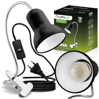 Stolní lampa Stolní nastavitelná DONA Školní noční světlo E27 Klip Černá LUMILED