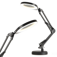 Stolní lampa LED 10W 500lm CCT 180° dobíjecí černá lupa Kobi