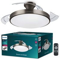 Stropní světlo LED s ventilátorem Plafond 28+35W 4500lm 2700-5500K nikl Atlas Philips