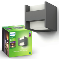 Zahradní lampa LED nástěnná lampa ARBOR myGarden 4.5W 2700K IP44 Horní-spodní antracit PHILIPS