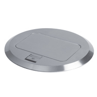 Podlahová krabice pro elektrickou zásuvku kulatá stříbrná BIURO+ Kanlux