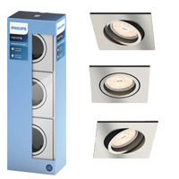 Zásuvné halogenové svítidlo DONEGAL 3x GU10 Square Movable Satin PHILIPS