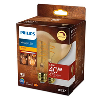 Globe LED žárovka E27 G95 5.5W = 40W 470lm 2200K Teplá bílá Filament Jantar PHILIPS Stmívatelné
