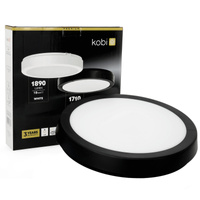 LED stropní svítidlo do koupelny Povrchová montáž 18W 1710lm 4000K 120° černá IP65 Nairos Kobi