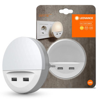 Zásuvková lampa Noční lampa s USB NABÍJEČKOU 12W LUNETTA LEDVANCE