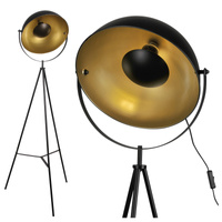 Stojící stojací lampa Sanico Goldlux E27 Black Gold Matilda