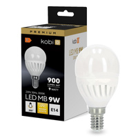 LED žárovka E14 Ball 9W 900lm 3000K Warm 200° Premium Kobi