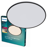 Plafond LED stropní svítidlo OZZIET 36W 2700K 50cm černé Kulaté stropní svítidlo PHILIPS