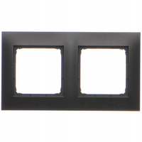 Prémiový dvojitý rámeček pro zásuvkové spínače Černá DR2/49 KONTAKT SIMON