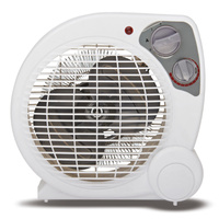 Samostatně stojící ventilátor Farelka Elektrický ohřívač s termostatem 2000W v bílé a šedé barvě