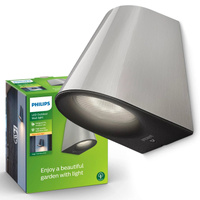 Zahradní lampa LED nástěnná lampa VIRGA myGarden 3W 2700K IP44 Silver PHILIPS