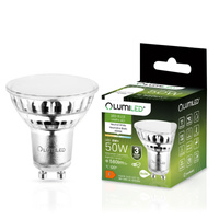Žárovka LED GU10, 6W = 50W 580lm 4000K Neutralní bílá 120° Skleněná LUMILED