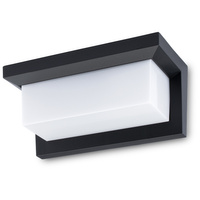 Zahradní lampa LED nástěnná lampa 12W architektonické svítidlo obdélník Lagos černá se senzorem pohybu