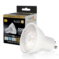 LED žárovka s reflektorem GU10 5W 450lm 6500K Cold 80° Premium Kobi