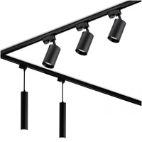 Sada osvětlovacích lišt 3m + 5x GU10 Busbar Spotlight + úhlový spínač černá LUMILED