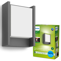 Zahradní lampa LED nástěnná lampa ARBOR myGarden 3.8W 3000K IP44 obdélníková antracitová PHILIPS