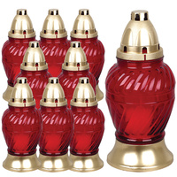 9x skleněná svíčka s 28hodinovou vložkou. celoroční pro Velký hrob