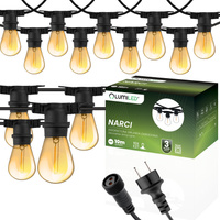 Venkovní řetěz 10m, 10x E27 Žárovky 1.3W 2200K NARCI LUMILED