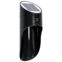 Solární zahradní nástěnná lampa LED fasádní lampa 5000K Senzor pohybu Černá