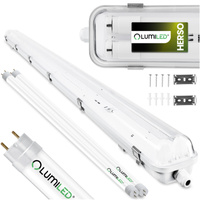 Hermetické Prachotěsné svítidlo 2x T8, G13 IP65 150cm + LED Trubice 25W 4000K LUMILED