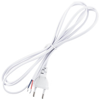 Připojovací kabel se zástrčkou 2m, 2x0.5 Bílá LUMILED