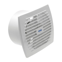Kanálový ventilátor 22W pod omítku Čtvercový IPX4 Vypínač bílý CYCLON Kanlux