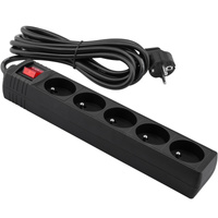 Zástrčka napájecího prodlužovacího kabelu - 5x zásuvka s uzemněním a vypínačem Napájecí proužek 3m 3x1.5mm 16A bílá