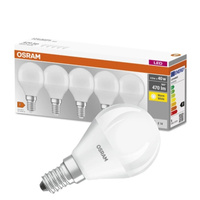 5x LED žárovka E14 P45 5W = 40W 470lm 2700K Teplá bílá základna OSRAM