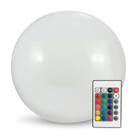LED zahradní kuličková solární lampa s hroty bílá RGB 40 cm 3000K pozemní + dálkové ovládání
