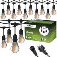 Venkovní řetěz 20m, 40x E27 Žárovky Smokey 6W 2200K MALUS LUMILED