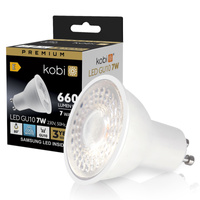 LED žárovka s reflektorem GU10 7W 630lm 6500K Cold 80° Premium Kobi