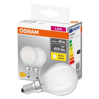 2PAK LED žárovka E14 P45 4W = 40W 470lm 2700K teplá patice OSRAM