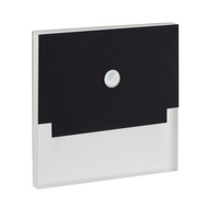 Schodišťové světlo LED 0,8W 13lm 3000K 12V teplé čtvercové pohybové a soumrakové čidlo černé Sabik Kanlux