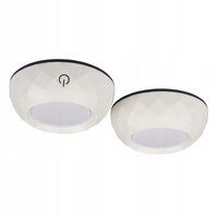 2x LED samolepicí kulaté podskříňové svítidlo. 4000K 3xAAA napájené baterií. bílá