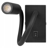 Nástěnná LED lampa Flexibilní nástěnná lampa na čtení LEO 3W 4000K Černá