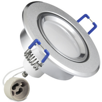 SUN OLAL vestavné stropní svítidlo. stříbrný pískovaný hliník GOLDLUX (Polux) + LED GU10 3.5W