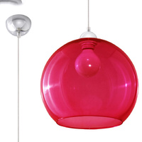 LED závěsné stropní svítidlo BALL E27 Overhang Round Red SOLLUX