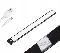 LED pod skříňková lampa 3W CCT 60cm lišta na nábytek se senzorem pohybu černá