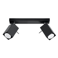 Svítidlo pro povrchovou montáž MERIDA 2 2xGU10 Reflektor halogenový pohyblivý minimalistický černý SOLLUX