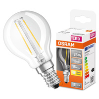 LED žárovka E14 P45 CL 2.5W = 25W 250lm 2700K Teplá bílá 300° vlákno OSRAM STAR