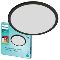 LED stropní svítidlo SUPERSLIM 15W 2700K 25cm IP44 stmívatelné černé PHILIPS