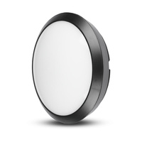 Stropní svítidlo LED Plafond 12W 3000K 840lm IP66 kulaté s mikrovlnným senzorem černé VT-8008 V-TAC